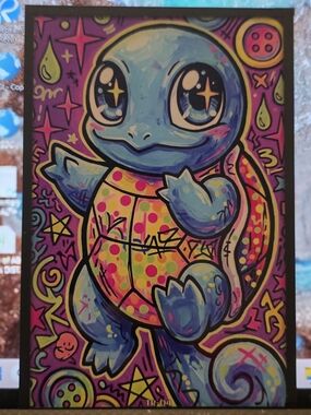 Pokemon Squirttle Neon Art Board